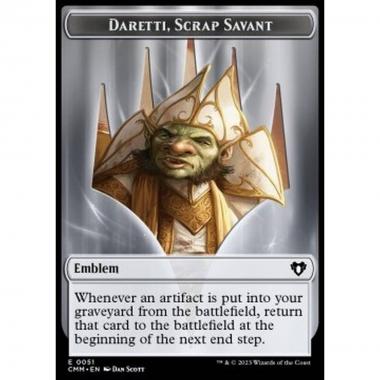 Daretti, Scrap Savant Emblem // Thopter Token (A 1/1) - Daretti, Scrap Savant Emblem // Thopter Token (A 1/1) - [XCMM] [NM] [Foil]