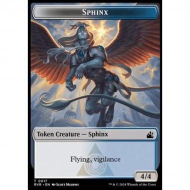 Sphinx Token (WU 4/4) // Saproling Token (G 1/1) - Sphinx Token (WU 4/4) // Saproling Token (G 1/1) - [TRVR] [NM] [Foil]