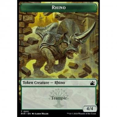 Rhino Token (G 4/4) // Bird Token (W 1/1) - Rhino Token (G 4/4) // Bird Token (W 1/1) - [TRVR] [NM] [Foil]