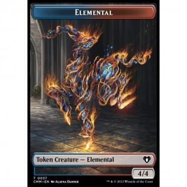 Elemental Token (UR 4/4) // Treasure Token - Elemental Token (UR 4/4) // Treasure Token - [XCMM] [NM] [Foil]