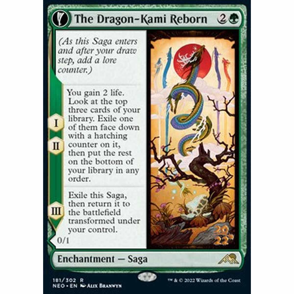 The Dragon-Kami Reborn // Dragon-Kami's Egg - La Rinascita dei Kami Drago // Uovo di Kami Drago - [PNEO] [NM] [Foil]