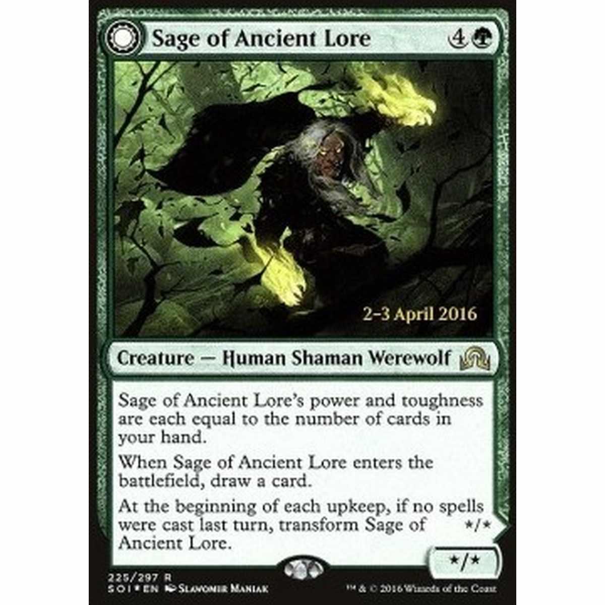 Sage of Ancient Lore / Werewolf of Ancient Hunger - Saggia delle Tradizioni Ataviche // Mannara dalla Fame Atavica - [PSOI] [NM] [Foil]