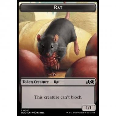 Rat Token (B 1/1 Can't Block) // Food Token (V.4) - Rat Token (B 1/1 Can't Block) // Food Token (V.4) - [XWOE] [NM] [Foil]