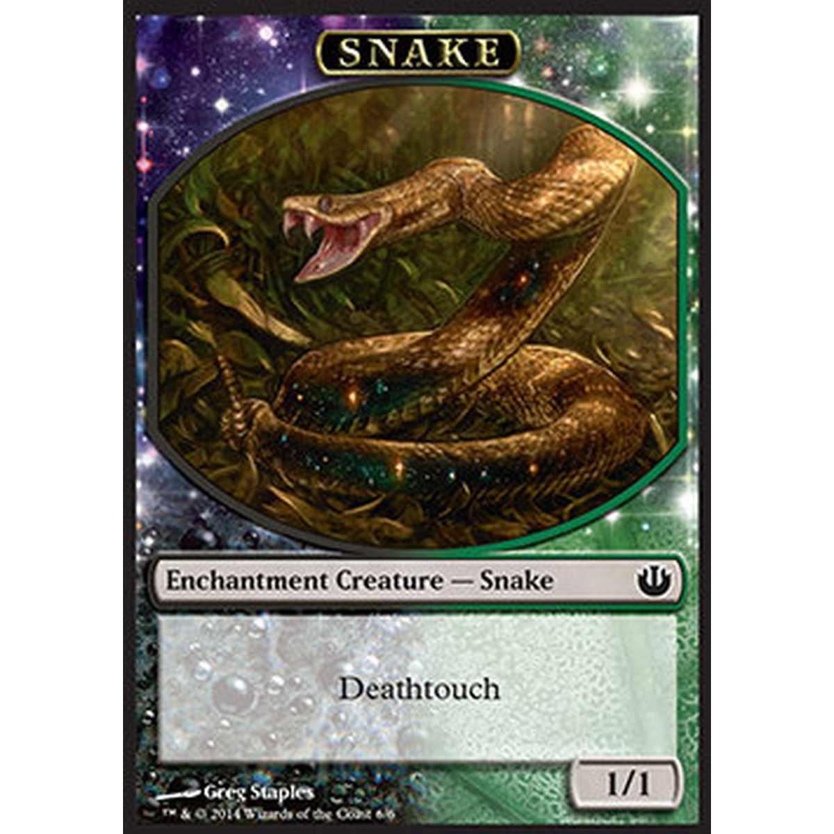 Snake Token (Black and Green 1/1) - Snake Token (Black and Green 1/1) - [JOU] [NM]