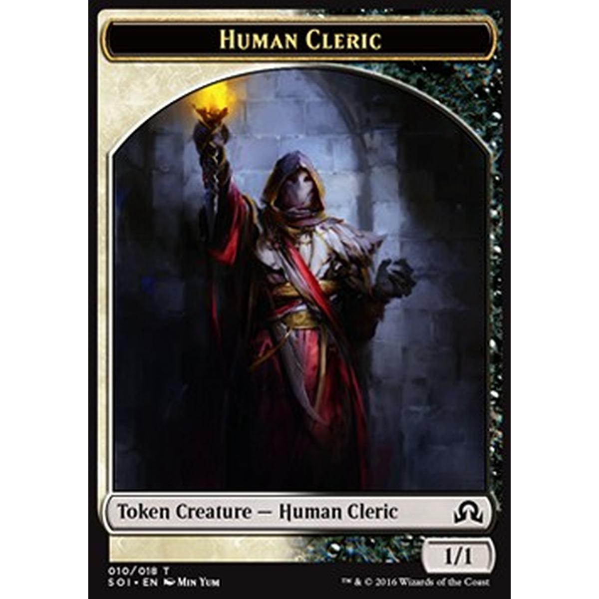 Human Cleric Token (White and Black 1/1) - Human Cleric Token (White and Black 1/1) - [SOI] [NM]