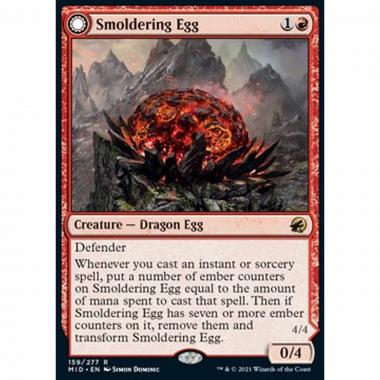 Smoldering Egg // Ashmouth Dragon - Uovo Rovente // Drago di Fauci di Cenere - [MID] [NM]