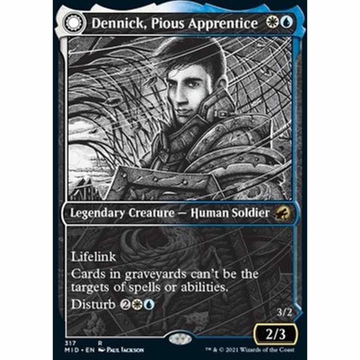 Dennick, Pious Apprentice // Dennick, Pious Apparition - Dennick, Pious Apprentice // Dennick, Pious Apparition - [XMID] [EX] [Foil]