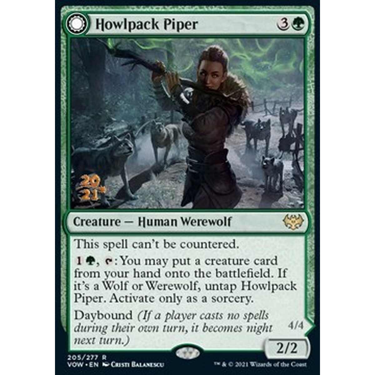 Howlpack Piper // Wildsong Howler (V.1) - Pifferaia dell'Ulubranco // Ululatrice del Canto Selvaggio (V.1) - [PVOW] [NM] [Foil]