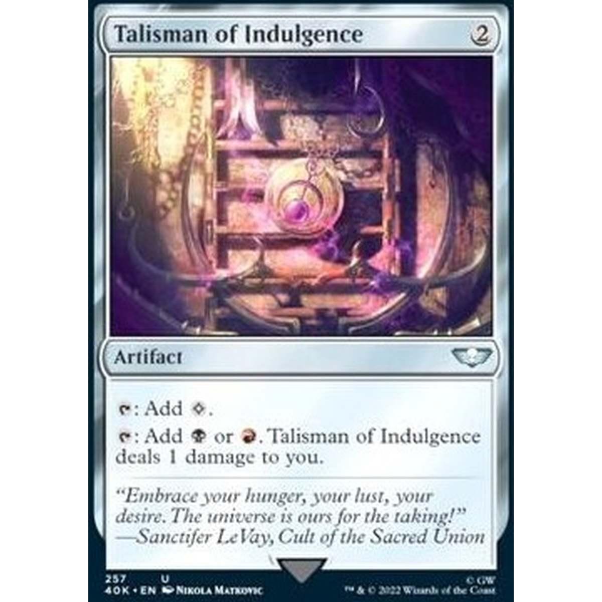 Talisman of Indulgence - Talismano dell'Indulgenza - [40K] [NM]