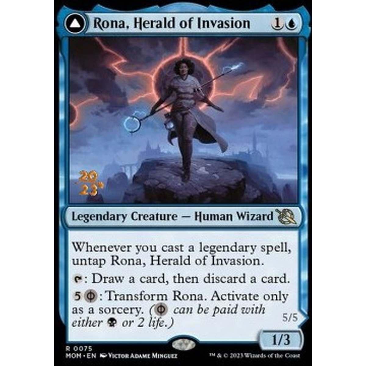 Rona, Herald of Invasion // Rona, Tolarian Obliterator (V.1) - Rona, Herald of Invasion // Rona, Tolarian Obliterator (V.1) - [PMOM] [NM] [Foil]
