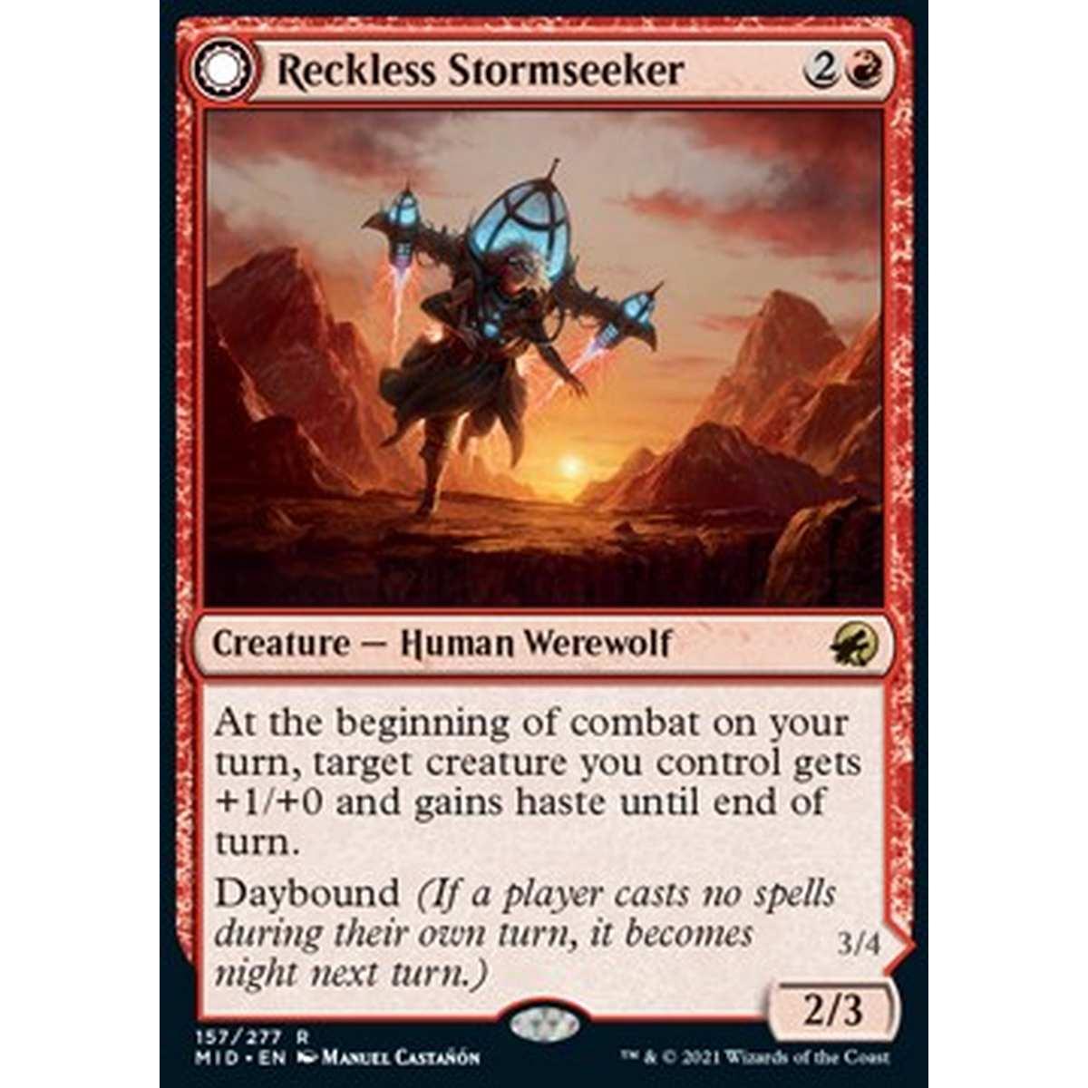 Reckless Stormseeker // Storm-Charged Slasher - Cercatempeste Avventata // Squarciatrice Tempestosa - [MID] [NM]