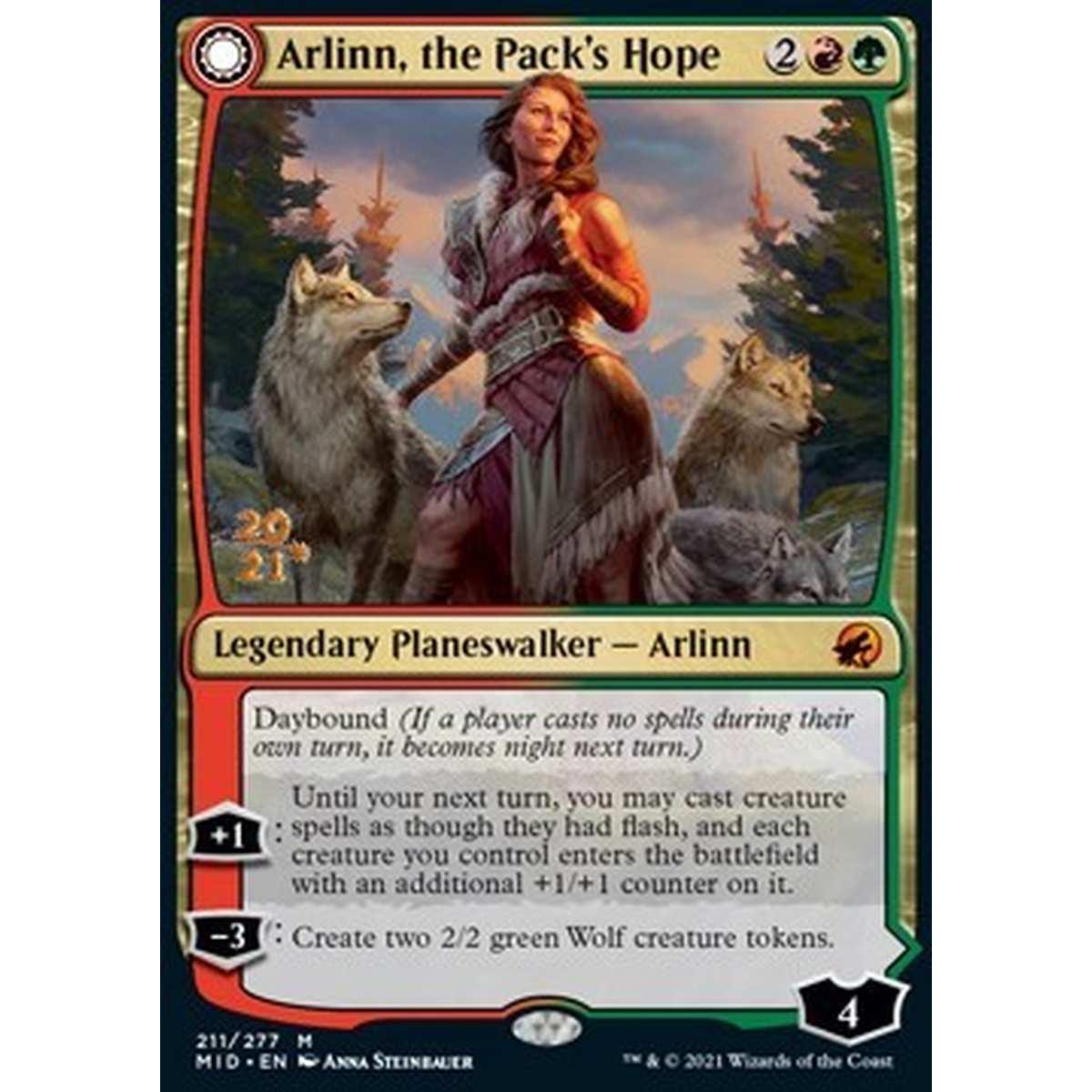 Arlinn, the Pack's Hope // Arlinn, the Moon's Fury - Arlinn, la Speranza del Branco // Arlinn, la Furia della Luna - [PMID] [NM] [Foil]