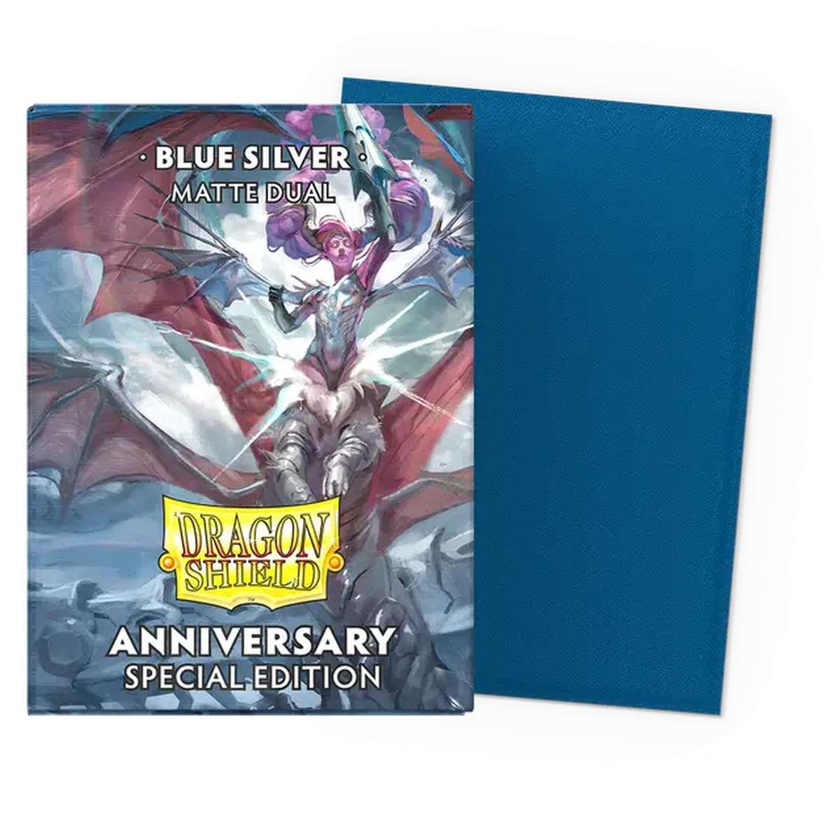 100 Buste Matte Sleeve - Blue / Silver Anniversary Edition