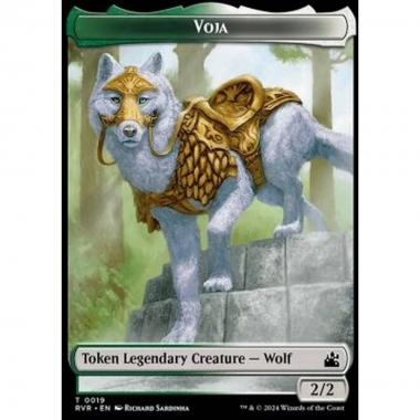 Voja Wolf Token (Green and White 2/2) - Voja Wolf Token (Green and White 2/2) - [TRVR] [NM]
