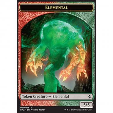 Elemental Token (Green and Red 5/5) - Elemental Token (Green and Red 5/5) - [BFZ] [NM]