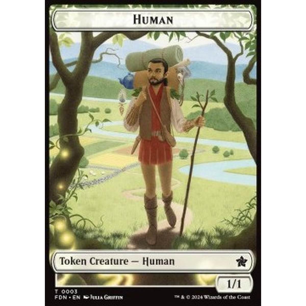 Human Token (W 1/1) // Knight Token (W 3/3) - Human Token (W 1/1) // Knight Token (W 3/3) - [TFDN] [NM]