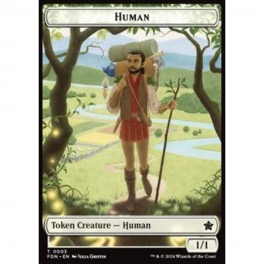 Human Token (W 1/1) // Knight Token (W 3/3) - Human Token (W 1/1) // Knight Token (W 3/3) - [TFDN] [NM]