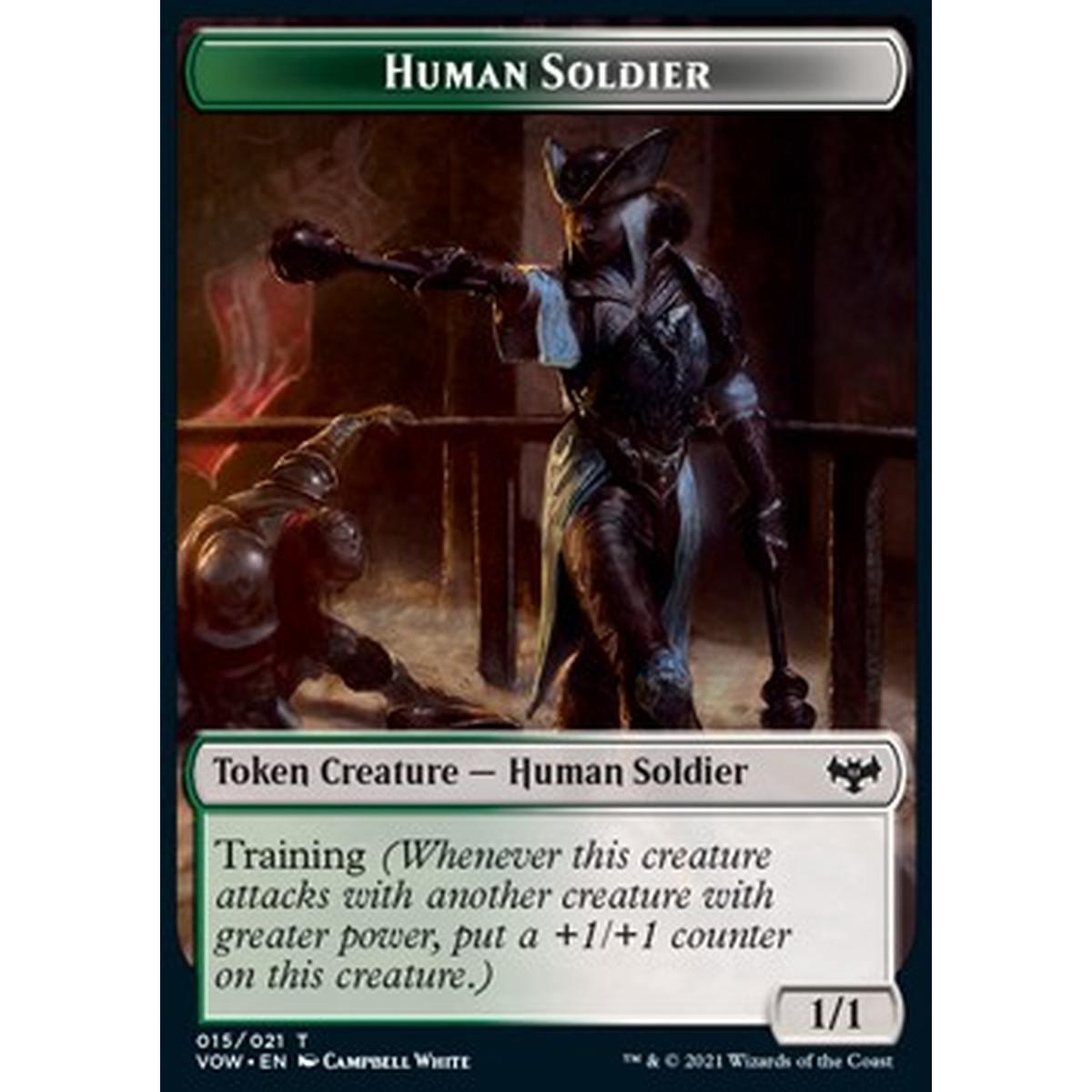 Human Soldier Token (Green and White 1/1) - Human Soldier Token (Green and White 1/1) - [XVOW] [NM]