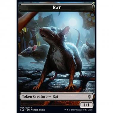 Rat Token (Black 1/1) - Rat Token (Black 1/1) - [XELD] [NM]