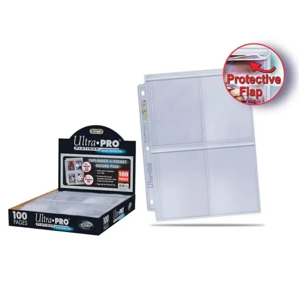 1x FOGLI Platinum per TOPLOADER 4 Pocket Pages pagine (11 Hole)