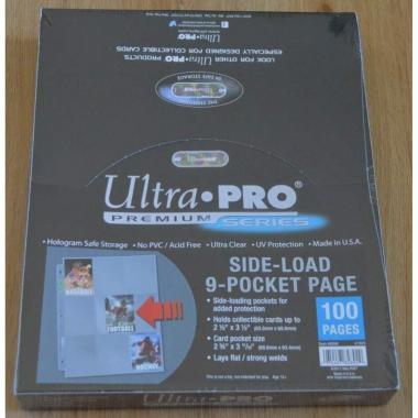 100 FOGLI Premium Side-Load 9 Tasche Pagine per Album ad Anelli