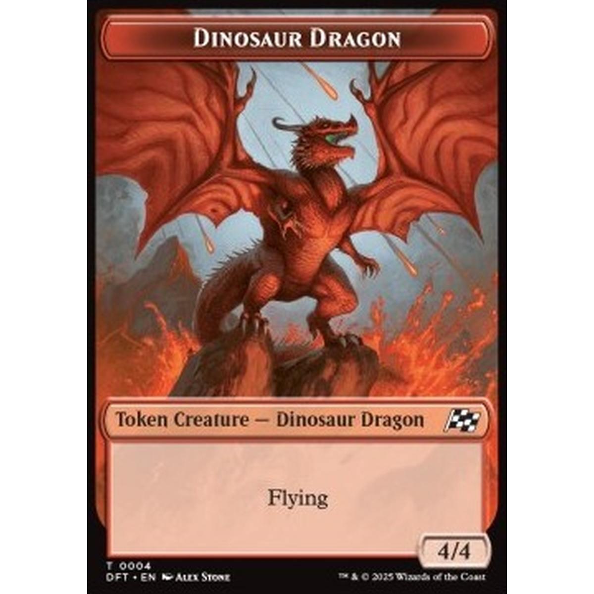 Dinosaur Dragon Token (R 4/4) // Treasure Token - Dinosaur Dragon Token (R 4/4) // Treasure Token - [DFTT] [NM]