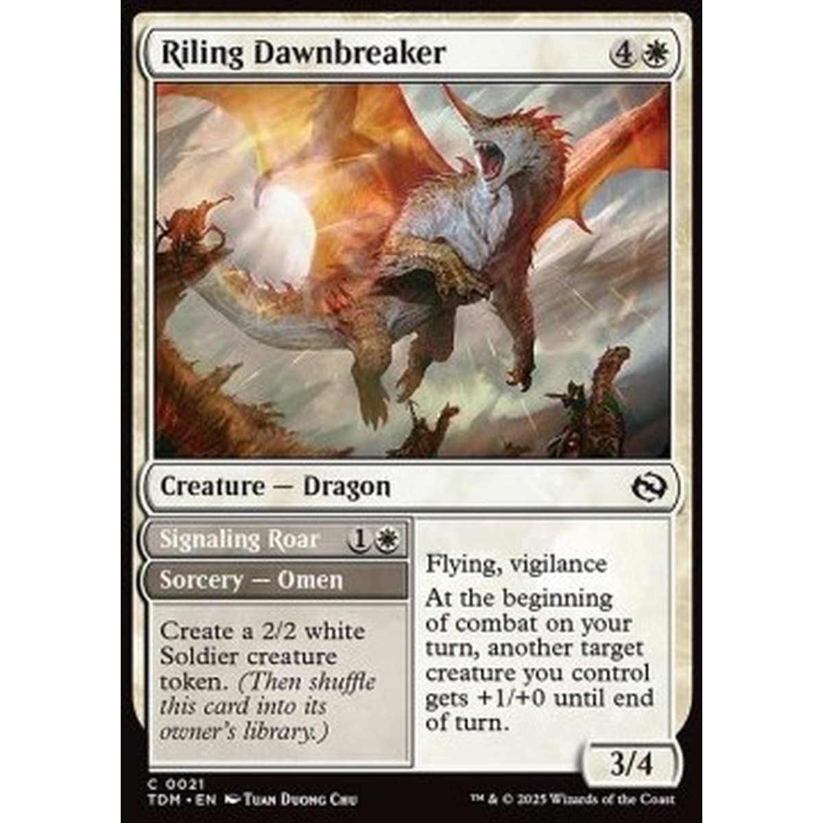 Riling Dawnbreaker // Signaling Roar - Riling Dawnbreaker // Signaling Roar - [TDM][NM] [Foil]