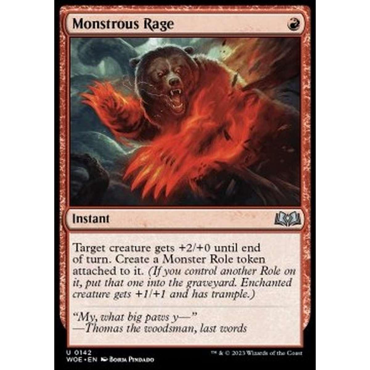 Monstrous Rage - Monstrous Rage - [WOE][NM] [Foil]