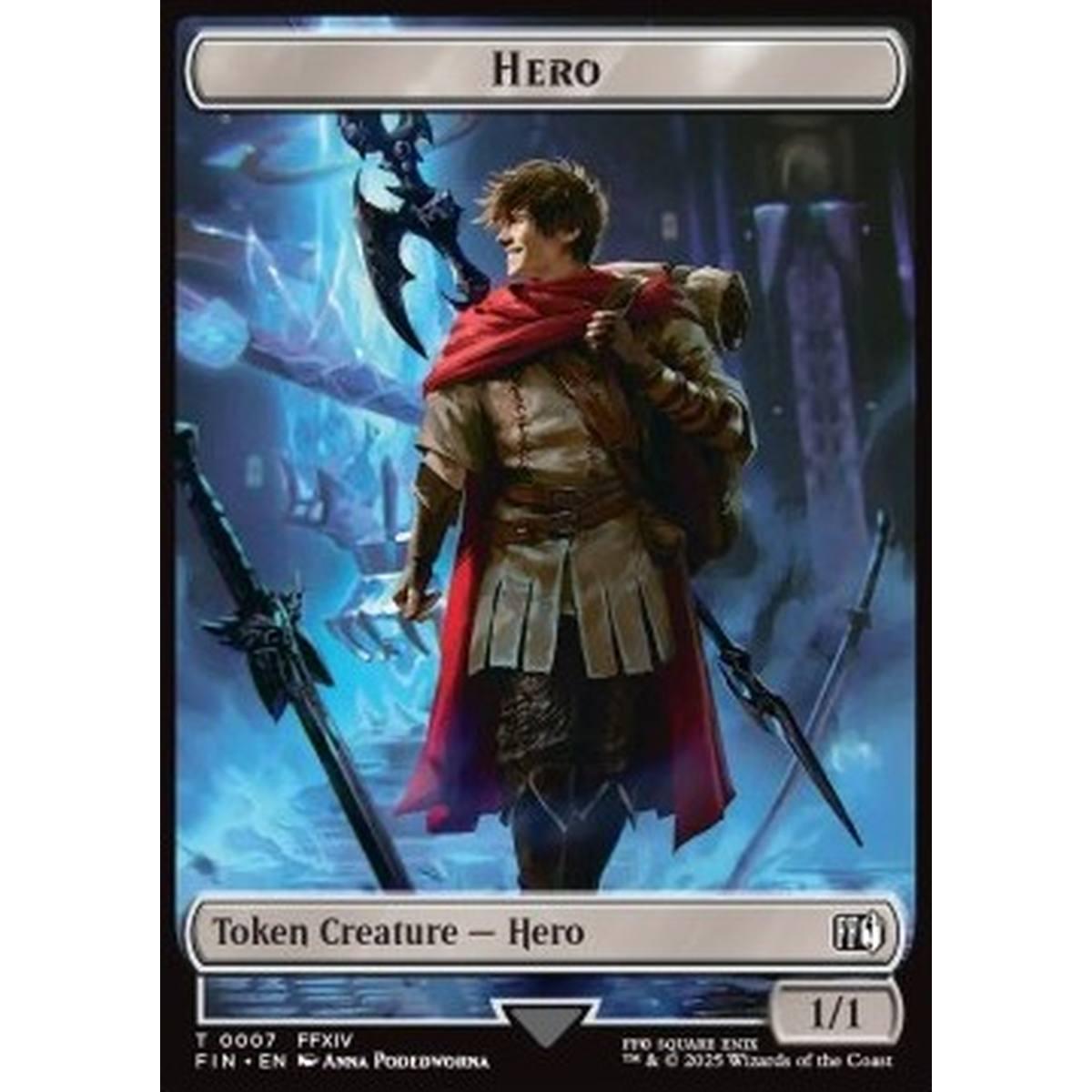 Hero Token (W 1/1) // Treasure Token (V.6) - Hero Token (W 1/1) // Treasure Token (V.6) - [TFIN][NM]