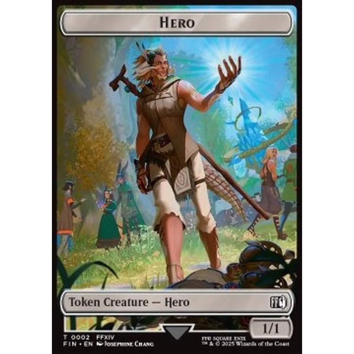 Hero Token (W 1/1)// Wizard Token (B 0/1) (V.5) - Hero Token (W 1/1)// Wizard Token (B 0/1) (V.5) - [TFIN][NM]