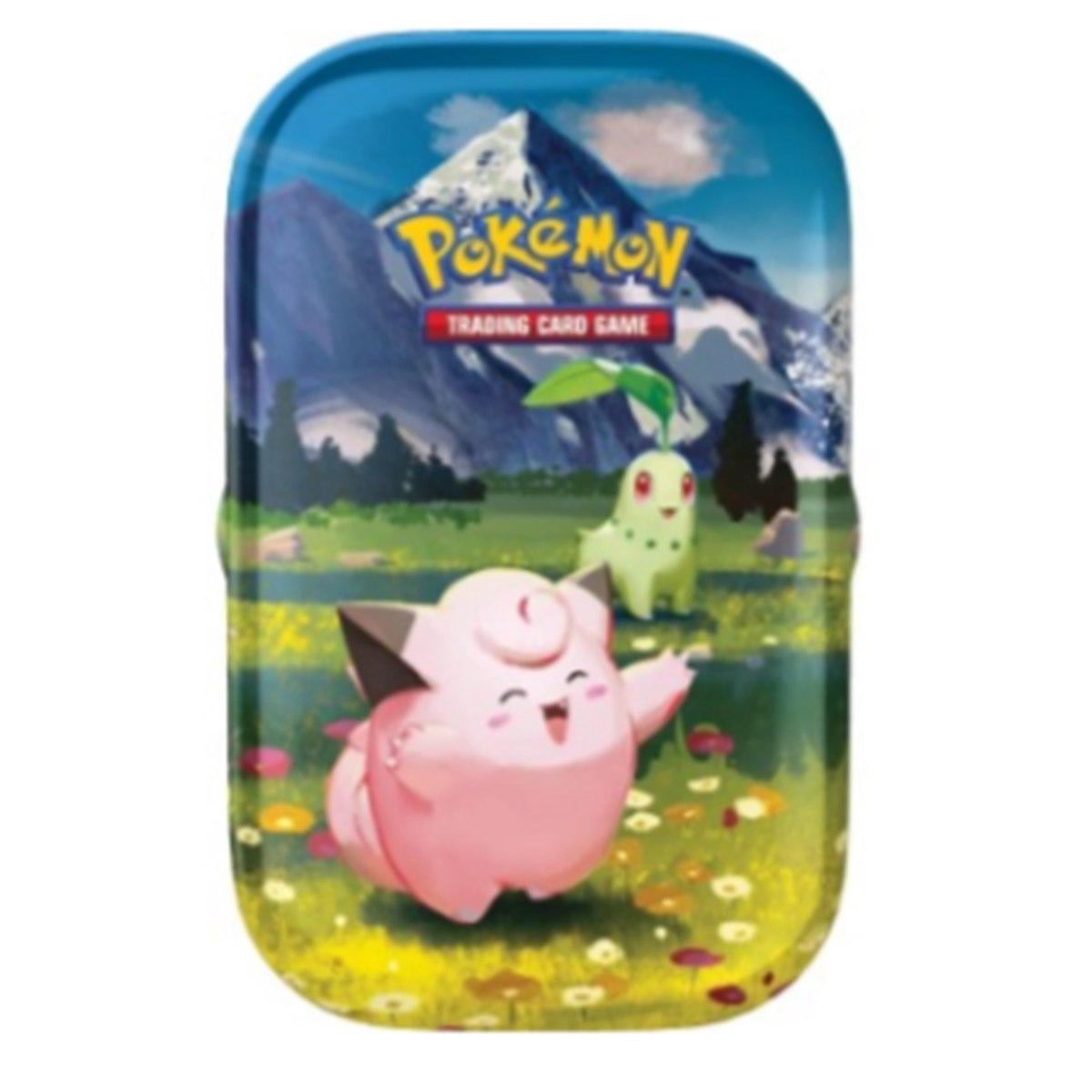 Mini Tin Ascesa Eroica Pokemon Clefairy e Chikorita