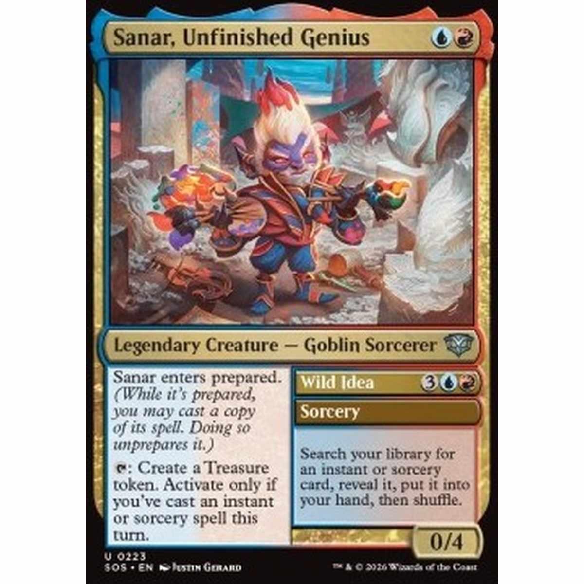 Sanar, Unfinished Genius // Wild Idea - Sanar, Unfinished Genius // Wild Idea - [SOS][NM] [Foil]