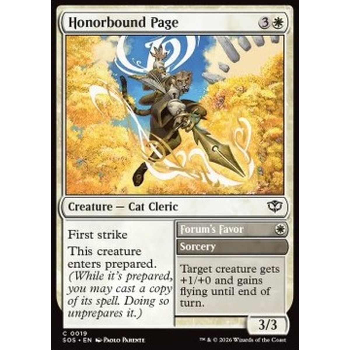 Honorbound Page // Forum's Favor - Honorbound Page // Forum's Favor - [SOS][NM] [Foil]